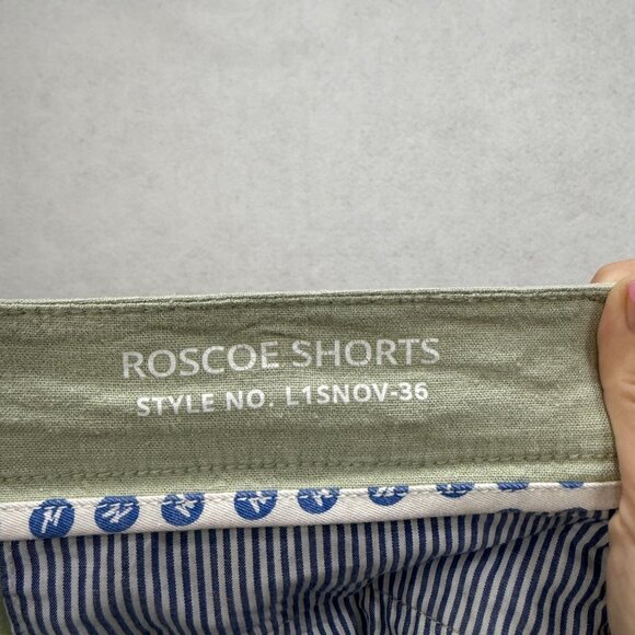 Mugsy Roscoe Shorts Mens Large Green Stretch Linen Blend Casual Summer L1SNOV-36 - Picture 11 of 13